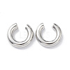 Rack Plating Brass Ring Cuff Earrings for Women EJEW-H135-01P-02-1