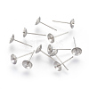 Non-Tarnish Stainless Steel Stud Earring Findings STAS-F186-02P-6mm-2