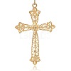 Shining Golden Plated Alloy Rhinestone Cross Big Pendants Necklace Charms RB-J206-21G-2