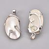 Natural White Shell Mother of Pearl Shell Pendants SSHEL-E550-01-2