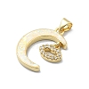 Brass Micro Pave Clear Cubic Zirconia Pendants KK-A221-18E-G-2