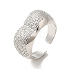 Brass Pave Cubic Zirconia Open Cuff Rings for Women RJEW-M169-05P-3