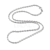 Rhodium Plated 925 Sterling Silver Bead Chains Necklace for Women NJEW-A014-01P-2