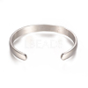 304 Stainless Steel Cuff Bangles STAS-I110-10-8mm-3