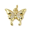 Brass Micro Pave Clear Cubic Zirconia Pendants KK-U005-01J-G-1