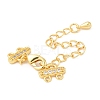 Brass Curb Chain Extenders with Micro Pave Cubic Zirconia X-KK-I705-17G-3