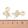 Brass Micro Pave Clear Cubic Zirconia European Dangle Charms KK-N287-33E-G-3