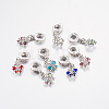 Alloy Rhinestone European Dangle Charms PALLOY-F199-44-1