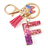 Alloy Resin Butterfly Keychains KEYC-TADJ0002-02G-F-2