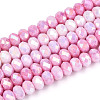 Anti-Tarnish Electroplate Rondelle Glass Beads Strands X-EGLA-T021-6mm-17-02-1