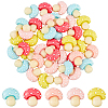 60Pcs 5 Colors Opaque Resin Cabochons RESI-DC0001-20-1