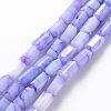 Opaque Baking Painted Crackle Glass Beads Strands EGLA-T008-18E-1