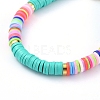 Handmade Polymer Clay Heishi Beads Stretch Bracelets BJEW-JB05079-01-2
