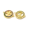 Real 18K Gold Plated Brass Micro Pave Colorful Cubic Zirconia Connector Charms KK-L209-057G-02-2