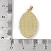 Rack Plating Brass Pave Shell Oval Pendants KK-U032-92G-10-3