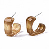 Transparent Resin Half Hoop Earrings EJEW-T012-06-B02-5