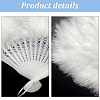 Plastic & Feather Fan Display Decoration AJEW-CY0002-58-6