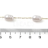 Oval Plastic Pearl Beaded Link Chains CHS-G032-01G-2