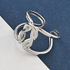 304 Stainless Steel Open Cuff Rings for Women RJEW-A079-04C-P-3