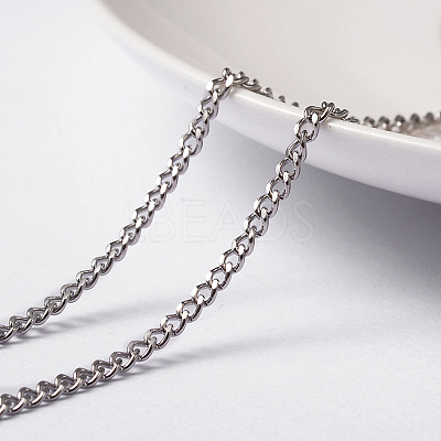 Tarnish Resistant 304 Stainless Steel Curb Chains Twisted Chains CHS-L014-14P-1