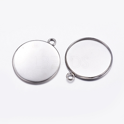 Tarnish Resistant 304 Stainless Steel Pendant Cabochon Settings X-STAS-K146-054-25mm-1