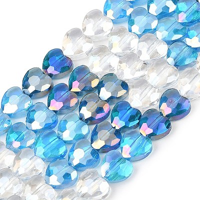 Electroplate Transparent Glass Beads Strands GL-CBADAFE-01E-1