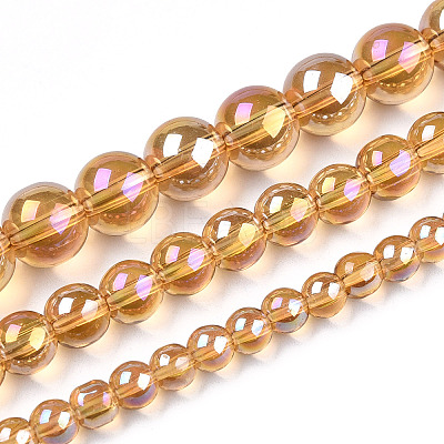 Electroplate Transparent Glass Beads Strands GLAA-T032-T4mm-AB08-1