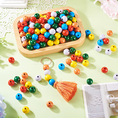 240Pcs 6 Colors Natural Wooden Beads WOOD-TA0002-74A-1