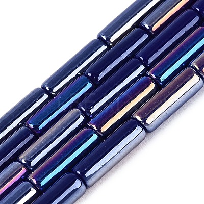 Electroplate Opaque Glass Beads Strands X-EGLA-Q132-02A-B02-1