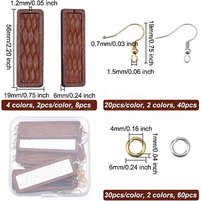 DIY Rectangle Dangle Earring Making Kit DIY-OC0009-48-1