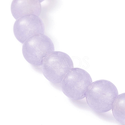 Natural Malaysia Jade(Dyed) Round Beads Stretch Bracelet BJEW-JB07223-1
