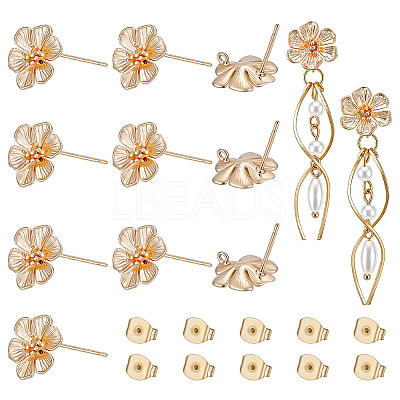 10Pcs Brass Stud Earring Findings KK-UN0006-21-1