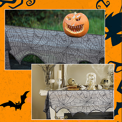 Halloween Theme Polyester Lace Embroidery Table Mats AJEW-WH0166-64-1