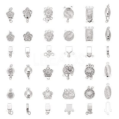 24 Sets 12 Style Brass Box Clasps KK-PH0002-55-1