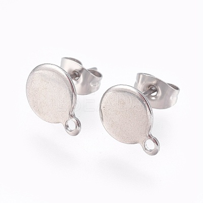 Non-Tarnish 304 Stainless Steel Stud Earring Findings STAS-G178-02P-8mm-1