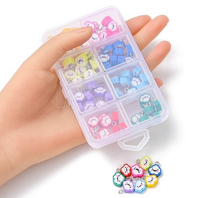 80Pcs 8 Colors Handmade Polymer Clay Charms CLAY-YW0001-74-1