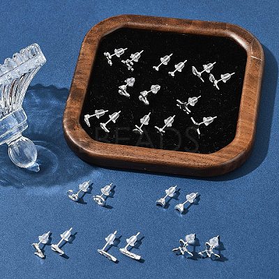 2 Pairs Alloy Stud Earrings for Women EJEW-FS0001-27C-1