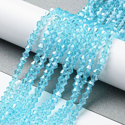 Transparent Electroplate Glass Beads Strands EGLA-A039-T3mm-A20-1