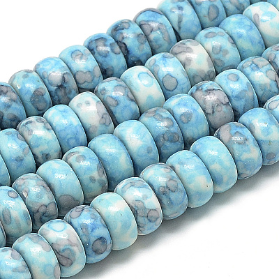 Synthetic Ocean White Jade Beads Strands LS-G-S257-5x10mm-02-1