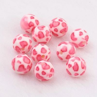 Spray Painted Resin Beads LS-GLAA-F049-A17-1