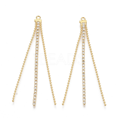 Brass Big Chain Tassel Pendants KK-S355-003-NF-1