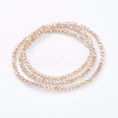 Electroplate Glass Beads Strands EGLA-J025-F16-1