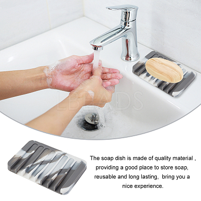 Marble Pattern Silicone Soap Dishes DIY-WH0430-018E-1