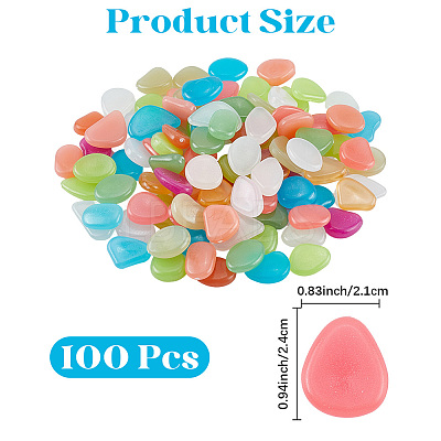1 Set Resin Luminous Glow in the Dark Pebbles Stone DJEW-CN0001-40A-1