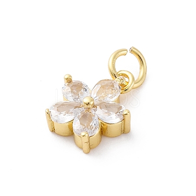 Brass Micro Pave Cubic Zirconia Charms X-KK-S510-13G-1
