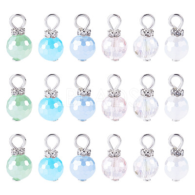 25Pcs Glass Pendants PALLOY-TAC0311-1