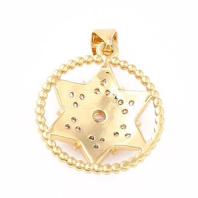 Rack Plating Brass Micro Pave Cubic Zirconia Pendants KK-B057-07G-1