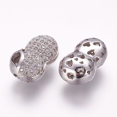 Brass Micro Pave Cubic Zirconia Beads ZIRC-F054-25P-1