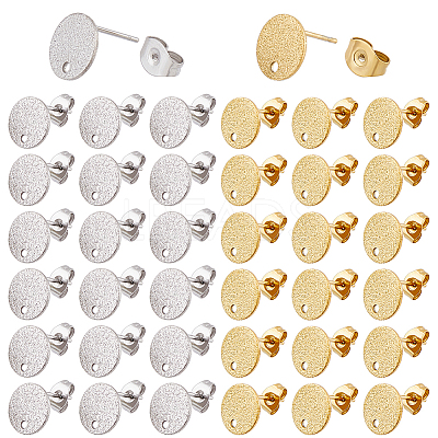 40pcs 2 Colors 304 Stainless Steel Stud Earring Findings STAS-DC0017-01-1
