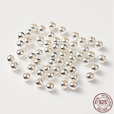 925 Sterling Silver Beads STER-S002-15-3mm-1